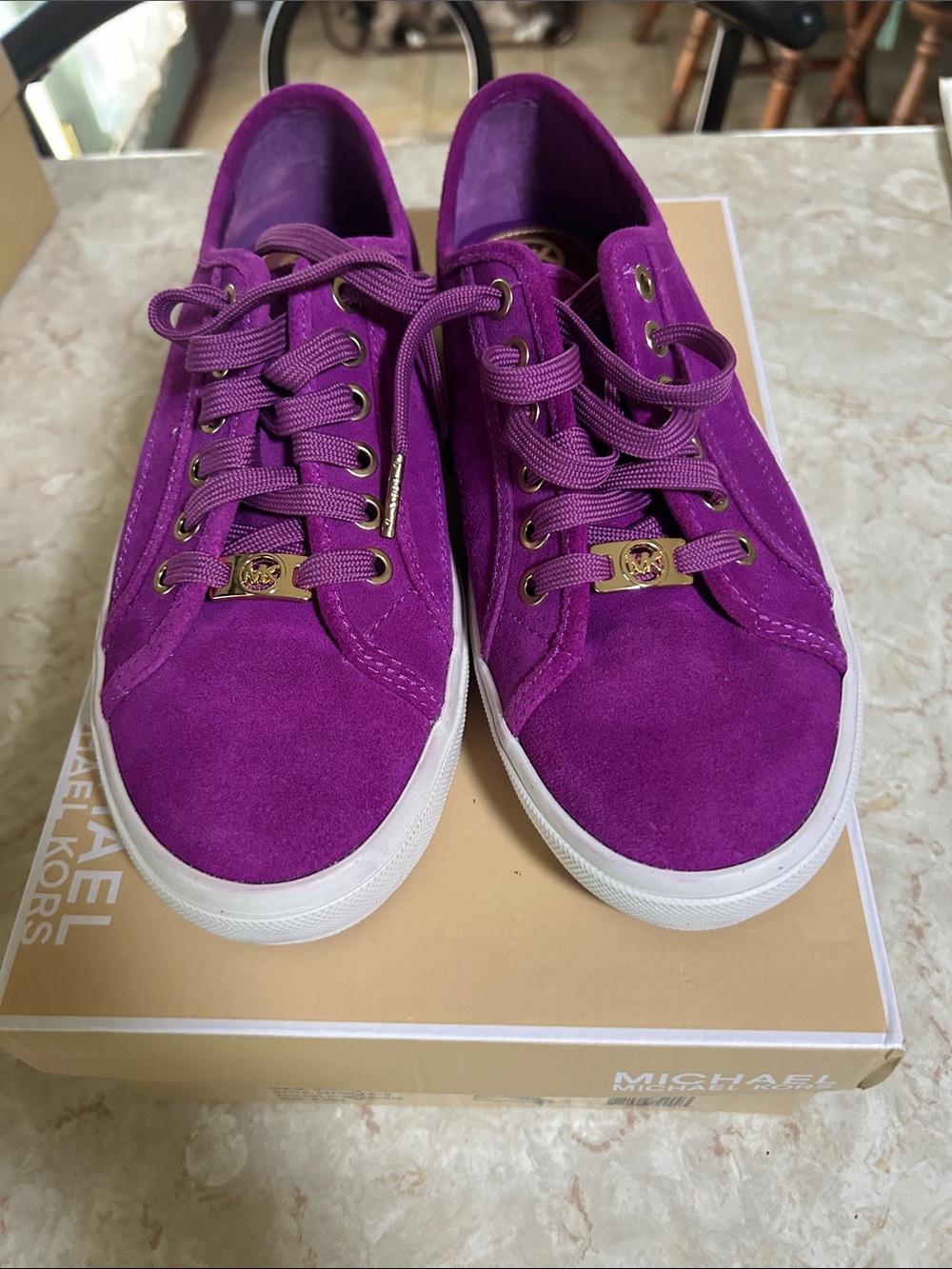 MICHAEL Michael Kors Purple Suede Low-Top Sneakers
